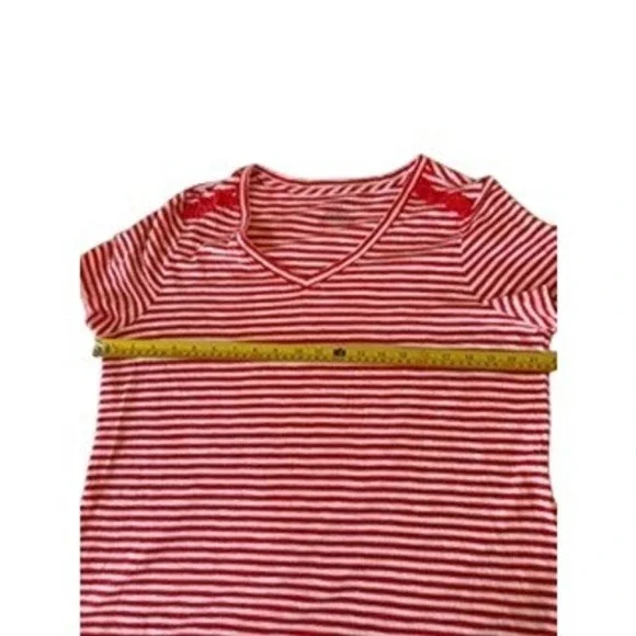 Talbots Woman's Red White Striped Top NWT Size 1X - Picture 4 of 9